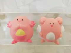 ポケモンキッズ　指人形　ラッキー　ハピナス　進化2体セット