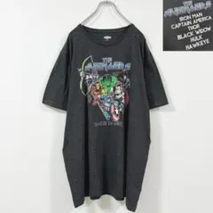 3XL相当　US古着　マーベル　アベンジャーズ　両面プリント　グレー　Tシャツ