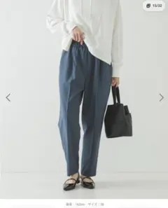 今期 現行品 コットンサテンサルエルパンツ ネイビー - メルカリ