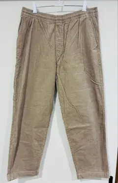 ベージュ コーデュロイ風 イージーパンツ