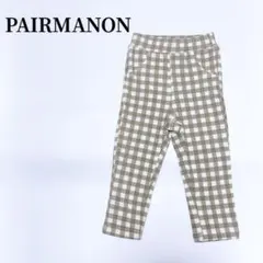 pairmanonペアマノンプレミアムストレッチレギンスパンツベージュチェック