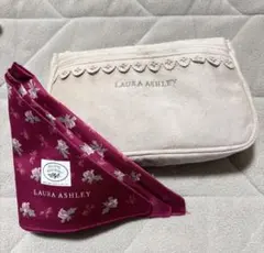 【新品】LAURA ASHLEY ローラアシュレイ ポーチ＆ハンカチ セット