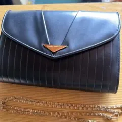 ブラック ストライプ パーティーバッグ