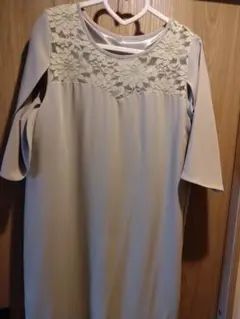 フォーマルワンピース　グレー　ストール