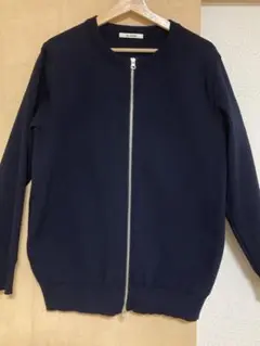 【極美品】SLOANE ジップアップクルーネックカーディガン ネイビー 41