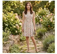 GAP 花柄 ノースリーブ ひざ丈ワンピース XS
