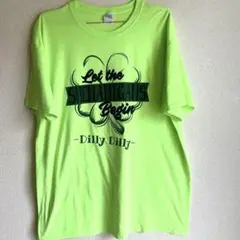 古着蛍光グリーン Tシャツ Let the Shenanigans Begin