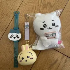 ちいかわ　おかいもの検定マスコット・ハチワレ　ライトブレス・うさぎ　スクィーズ