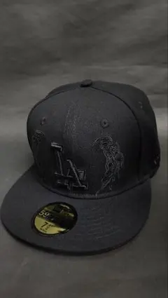 NEWERA59FIFTYLAドジャースオールブラックカスタムキャップブラック1