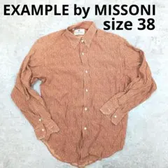 297○EXAMPLE by MISSONI 長袖シャツ 総柄 イタリア製 38のサムネイル