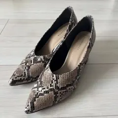 【美品】ESPERANZA パイソン柄 ハイヒール パンプス 23.5cmのサムネイル