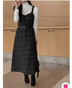 09women ツイードビスチェワンピース　2L-3L