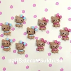 スピード発送！日焼けキティネイルパーツ10個♡ Ｎｏ．94