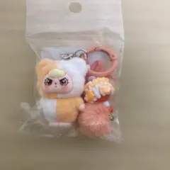 BABYTHREベイビースリーキーホルダー　ぷくっとアングリーフェイス　オレンジ