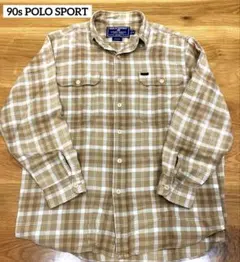【ボックスシルエット】ポロスポーツ古着チェックシャツ長袖アメカジ　90s