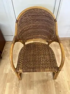 ASPLUND◾️編み込み本革レザー×籐ラタンフレーム アームチェア 椅子