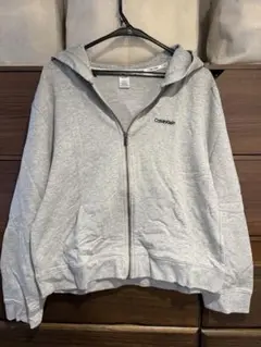 【美品】Calvin Klein フルジップパーカー レディースM グレー