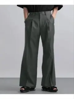 【完売品】HARE TRワイドフレアパンツ　グリーン　L