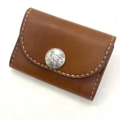 ‼️年末SALE‼️本革レザーコインケース ミニ財布　ブラウン②
