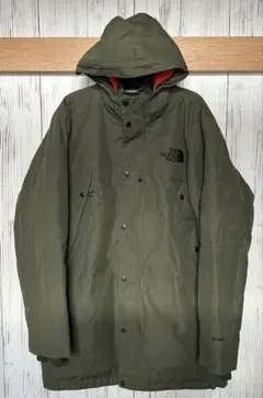 ☆ザノースフェイス☆フード付きダウンジャケット／カーキ／