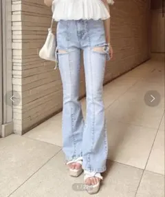 Rady サイドカットビジューデニムパンツ 24インチ - メルカリ