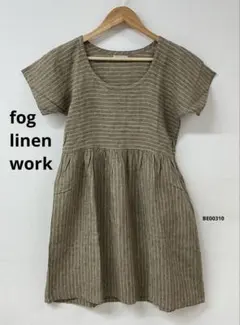 fog linen work リネン 半袖 ギャザー チュニック ワンピースのサムネイル