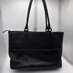 en Bleu ブラック レザートートバッグ