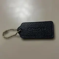 COACH コーチ タグ チャーム キーホルダー ブラック レザー