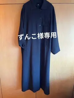【大きいサイズ】美品　7L〜10L相当 ダークグレー シャツワンピース ロング