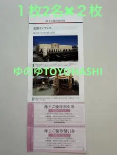 ゆのゆTOYOHASHI優待割引券　２枚（１枚で2名利用可）豊橋市のサムネイル
