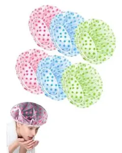 LIKENNY シャワーキャップ 防水 お風呂 キャップ ヘアキャッ 6枚セットのサムネイル