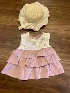 【一回のみの着用】くすみピンク刺繍クロシェチュニック