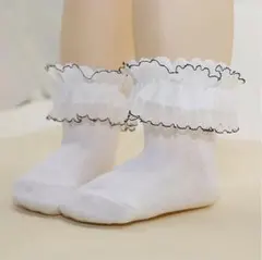 フリル付き　ホワイト　ベビー靴下　2足セット 17cm 以上