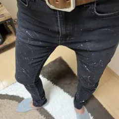 ZARA スプラッシュペイント加工デニム ペンキ加工 スキニー ロンハーマン