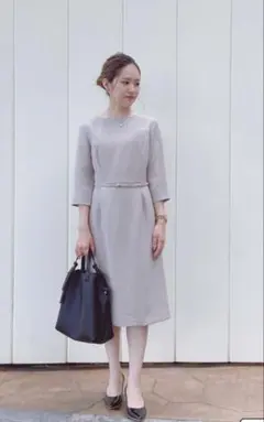 ROPÉ PICNIC ロペピクニック ５分袖ワンピース 42 ピンクベージュ