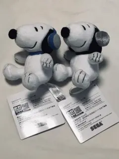 スヌーピー マスコット ヘッドフォン 2種セット ブルー グレー