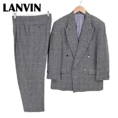 LANVIN スーツセットアップ ダブル R48-45-85 グレー　チェック