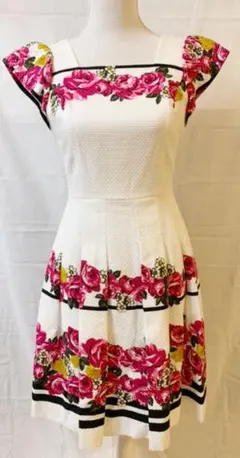 M'sGRACY 花柄ひざ丈ワンピース 36 ※訳あり