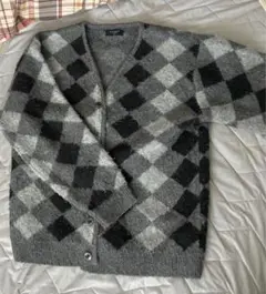 ライトオン　アーガイル　カーディガン M
