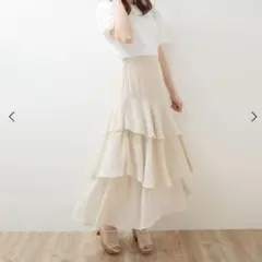 MAJESTIC LEGON エアリーティアードスカート　ドット柄のサムネイル