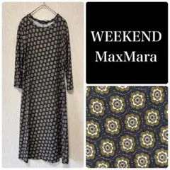 MAXMARA アンドコー 総柄 切替カシュクールワンピース ストレッチ