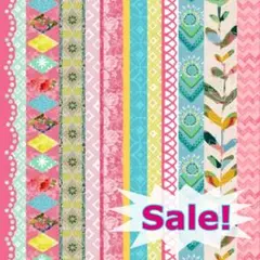 【20%OFF】USAコットン ベナテックスフラワーレースボーダーストライプ45