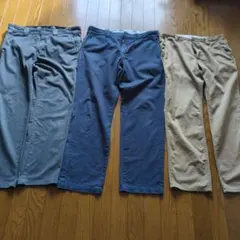 ディッキーズ、チノパン 3本セット ベージュ ネイビー グレー