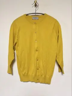john smedley イエロー　カーディガン　7部袖　綿ジョンスメドレー