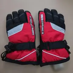 【美品】クロステックスポーツ 手袋 黒×赤 スノーグローブ　スキースノボ　雪遊び