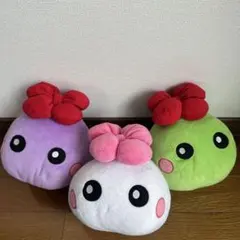 ほっぺちゃん ぬいぐるみ 3色セット（白・緑・紫）