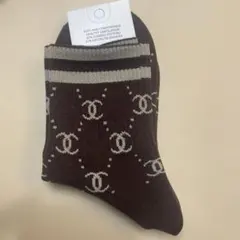 ブラウン ロゴソックス