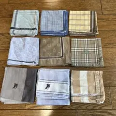 ハンカチ9枚セット CHAPS RALPH LAUREN、BURBERRY他