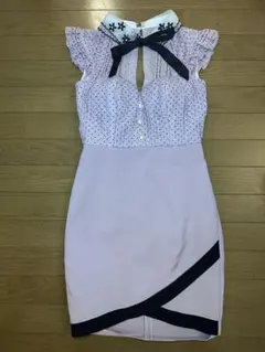 フリル袖タイトフィットドレス ローブドフルール