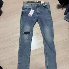 ZARA ダメージ加工 ライトブルー デニム 42㉟